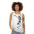 Unisex tank top featuring a skull design with mystic and occult elements - women