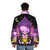 Puffer jacket featuring a spooky paranormal ghost and skeleton design - men back