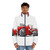 Austin Healey Sprite Caricature Red Puffer Jacket - men front