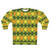 Yellow, orange, and green argyle pattern sweatshirt
