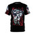 A stylish t-shirt featuring a cartoon heavy metal band design with Japanese anime and manga influences.