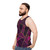 Unisex purple and gold lines abstract graphic tank top - men side