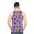 Purple unisex tank top with Judge Judy print - men back
