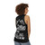 Unisex tank top with "The Mountains Are Calling And I Must Go" design - women back
