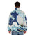A puffer jacket featuring the iconic "The Great Wave off Kanagawa" artwork, representing Japanese culture and tradition. - men back
