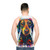 Dachshund dog art printed on a unisex tank top - men back