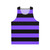 Purple and black striped unisex tank top