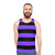 Purple and black striped unisex tank top - men