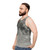 Unisex tank top with a textured lunar surface design - men side