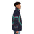 Asteroid map of the solar system printed on a puffer jacket - men side right