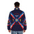 Assyrian flag puffer jacket with traditional Mesopotamian symbols and colors - men back