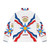 Assyrian Flag Puffer Jacket with Traditional Assyrian Designs - Back