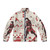 Assassins Creed inspired puffer jacket with action sticker design