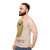 Pugtato Unisex Tank Top with Pug Dog and Potato Design - men side