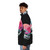 Retro wave puffer jacket with Japanese art inspired design - men side left