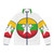 Myanmar Countryball Puffer Jacket featuring the flag and cultural elements of Myanmar