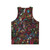 Psychedelic cartoon design unisex tank top - Back