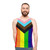 Unisex tank top with progressive rainbow pride flag - men