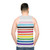 Progress Pride Unisex Tank Top with Stripes - men back