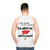 Retro sci-fi unisex tank top with anti-establishment design - men back