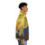 Arthur Dove-inspired abstract puffer jacket with organic forms and nature-based color palette - men side right