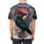 Psychedelic bird, raven, and crow t-shirt design - men back