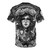 Mystical gothic t-shirt with surreal floral and occult graphic design - Back