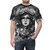 Mystical gothic t-shirt with surreal floral and occult graphic design - men front