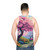 Japanese cherry blossom tree digital art on unisex tank top - men back