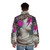 Apollo Bowie Puffer Jacket with lightning bolt design and cosmic celestial elements - men back
