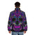 Colorful abstract puffer jacket with Aphex Twin and Crystal Castles inspired patterns - men back
