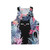 Pastel black velvet unisex cat print tank top