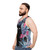 Pastel black velvet unisex cat print tank top - men side