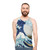 Unisex tank top featuring "The Great Wave of Kanagawa" Japanese art design - men