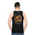 Unisex tank top featuring the Great Wave of Coffee pop art design - men back