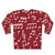 White music notes on red background sweatshirt - Back