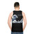 Unisex Fibonacci Wave tank top featuring sacred geometry and Japanese art - men back