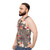 Coral hibiscus floral painted unisex tank top - men side