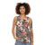 Coral hibiscus floral painted unisex tank top - women