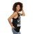 Unisex tank top with a political statement design of a target on police officers - women side