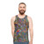 Unisex tank top with psychedelic patterns and colorful original artwork - men