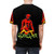 Gorgar-inspired pinball machine design on an all-over print t-shirt - men back