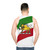 Unisex tank top with Iran flag and lion symbol - men back