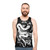 Unisex tank top with dark graphic design and nature-inspired motifs - men