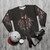 Weapons of Mass Destruction Sweatshirt with Skull Cutlery Design - flat lay
