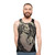 Sepia fantasy dragon and cat unisex tank top - men