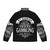 Person wearing a puffer jacket with a gambling theme - Back