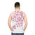 Pink cherry blossom watercolor tank top - men back