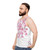 Pink cherry blossom watercolor tank top - men side