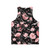 Unisex tank top with pink and black floral and bird print - Back